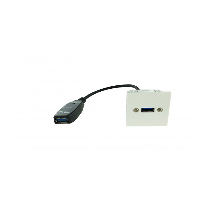 Plastron 45x45 USB 3.0 type A amplifié F/F - 0.2m