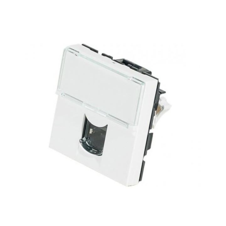 Plastron Legrand Mosaic 45x45 RJ45 cat.6 STP autodénudants