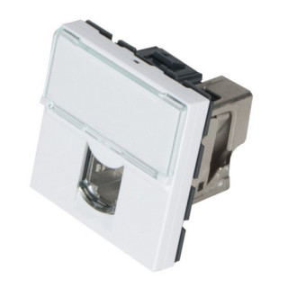 Plastron Legrand Mosaic 45x45 RJ45 cat.6a STP autodénudants