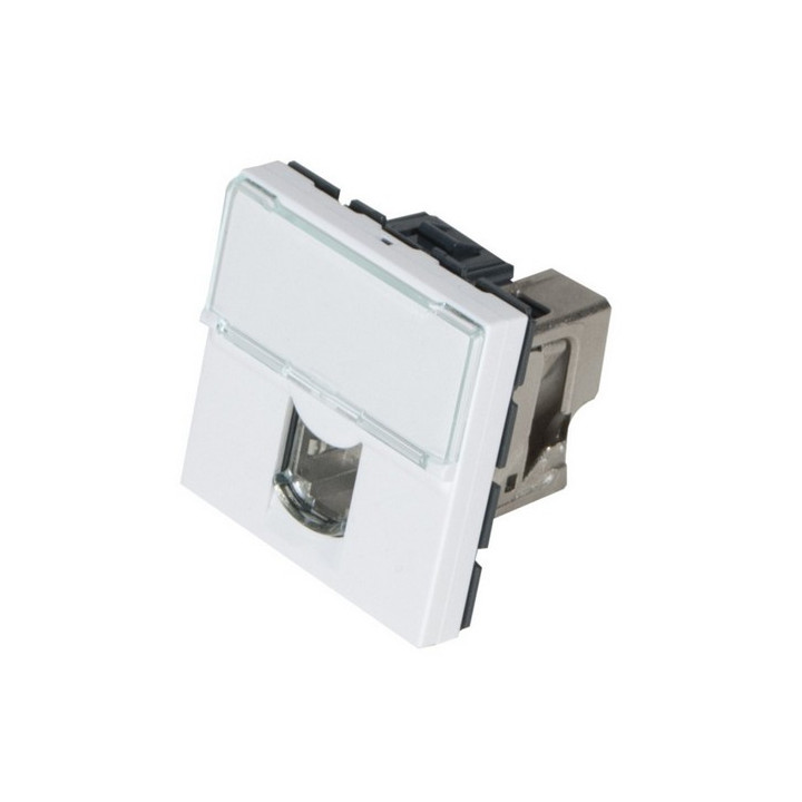 Plastron Legrand Mosaic 45x45 RJ45 cat.6a STP autodénudants