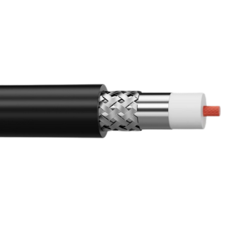 HF577 Câble coaxial 50 Ohms faible perte noir Ø 10,30mm (mini 20m)