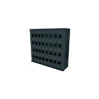 Boîtier de scène en acier noir 290x265x75mm avec 32 trous série D