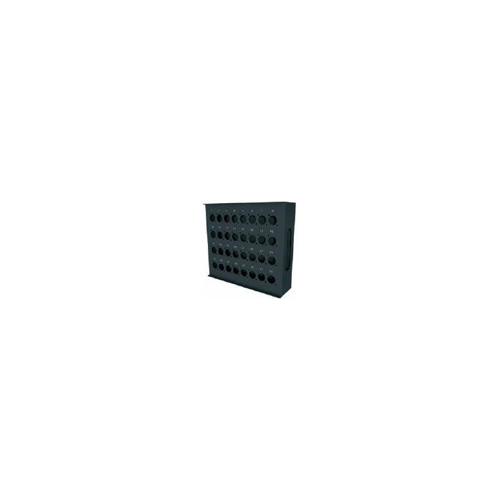 Boîtier de scène en acier noir 290x265x75mm avec 32 trous série D