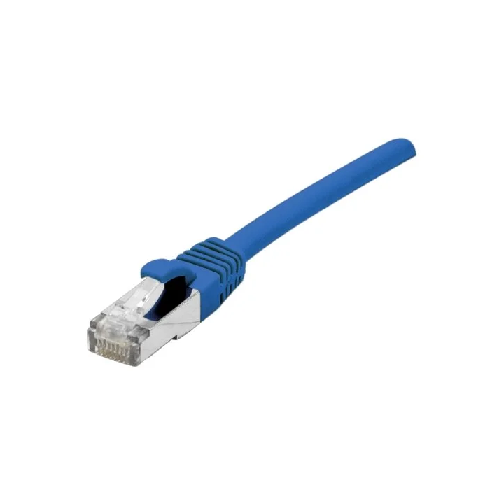 Cordon RJ45 cat.6a S/FTP 500 MHz LSOH snagless bleu 3m