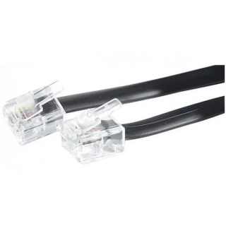 Cordon téléphonique RJ12 (6P6C) méplat noir 6m
