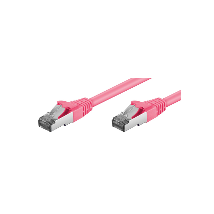 Cordon RJ45 cat.6a F/UTP plat snagless noir manchon court 0.5m