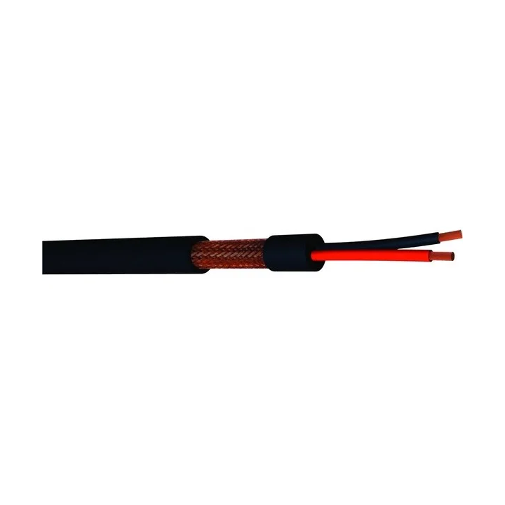 MIC2221 Câble micro 2x0.22mm² tresse cuivre PVC noir Ø 5,20mm (100m)
