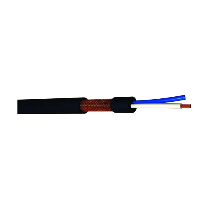 MIC240 Câble micro 2x0.50mm² tresse cuivre PVC noir Ø 6,20mm (100m)