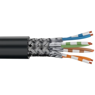 AUDIOLAN6A Câble Ethernet souple cat.6A S/FTP PUR noir (mini 20m)