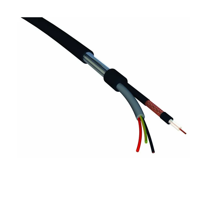 Câble vidéosurveillance plat blanc 1x KX6 + 2x0.75mm² (mini 50m)