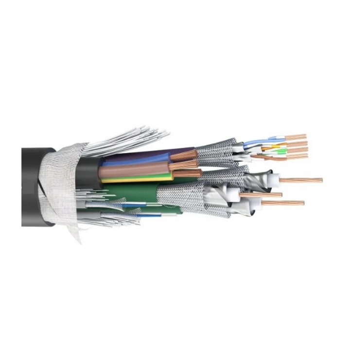 Câble composé de : 3xHD/SDI+2x0.14mm²+1 Cat7+ 3x2.5mm² noir Ø 24mm