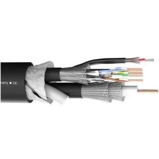 Câble composé de : 1xvidéo 1.2L/4.8DZ+2 audio 0.15mm²+1 cat.7 Ø19.6mm