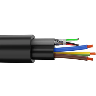 Câble composé : 1x DMX512 (2x2x0.34) + 3G2.5mm² PVC Ø 19mm (mini 20m)
