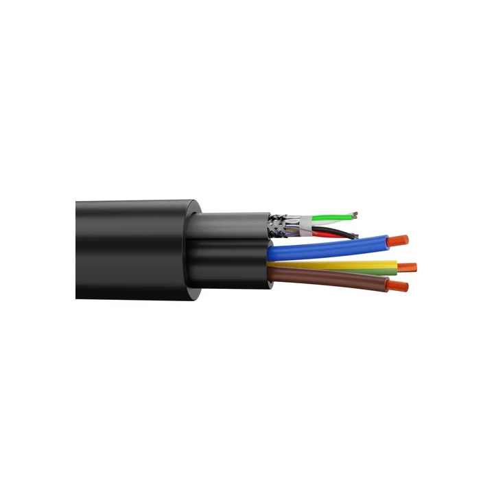 Câble composé : 1x DMX512 (2x2x0.34) + 3G2.5mm² PVC Ø 19mm (mini 20m)