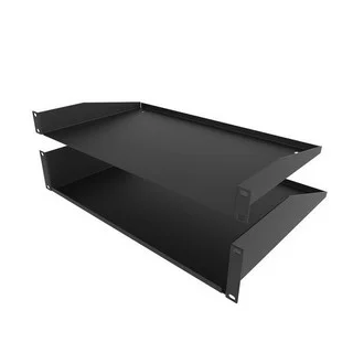 Etagère 19" 2U acier 1.5mm epoxy noir prof. 300mm