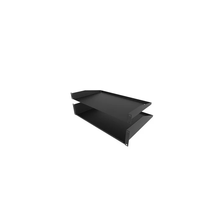 Etagère 19" 2U acier 1.5mm epoxy noir prof. 300mm