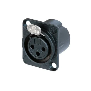 NC3FD-LX-B Embase XLR 3 pts femelle noire contacts or