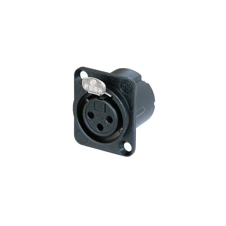 NC3FD-LX-BAG Embase XLR 3 pts femelle noire contacts argent