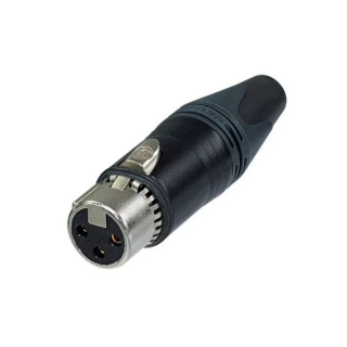 NC3FXX-EMC-B Fiche XLR 3 pts femelle EMC noire, contact or
