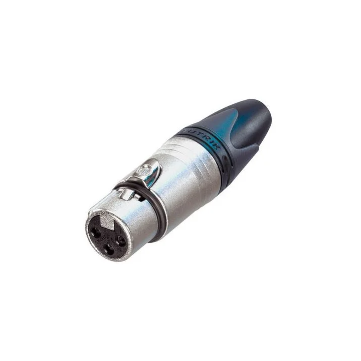 NC3FXX-HA Fiche XLR 3 pts femelle corps nickel contacts à sertir