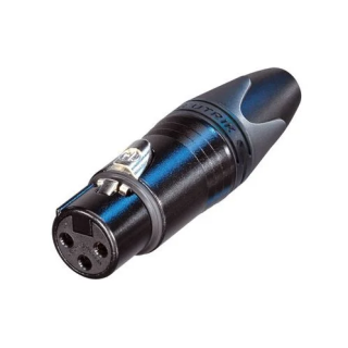 NC3FXX-HA-BAG Fiche XLR 3 pts femelle, corps noir, contacts à sertir