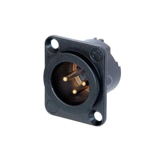 NC3MD-LX-B Embase XLR 3 pts mâle noire contacts or