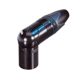 NC3MRX-BAG Fiche XLR 3 pts mâle coudée corps noir contacts argent
