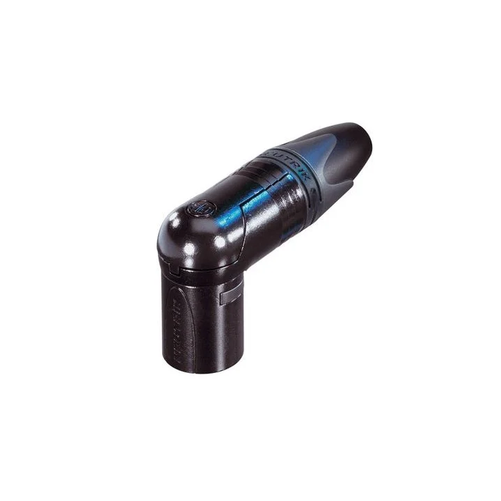 NC3MRX-BAG Fiche XLR 3 pts mâle coudée corps noir contacts argent