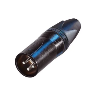 NC3MXX-BAG Fiche XLR 3 pts mâle corps noir contacts argent