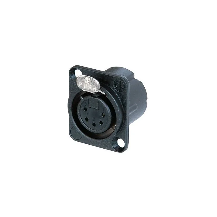 NC5FD-LX-B Embase XLR 5 pts femelle corps noir, contacts or