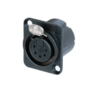 NC5FD-LX-BAG Embase XLR 5 pts femelle noire série D contacts argent