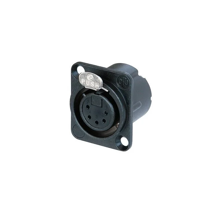 NC5FD-LX-BAG Embase XLR 5 pts femelle noire série D contacts argent