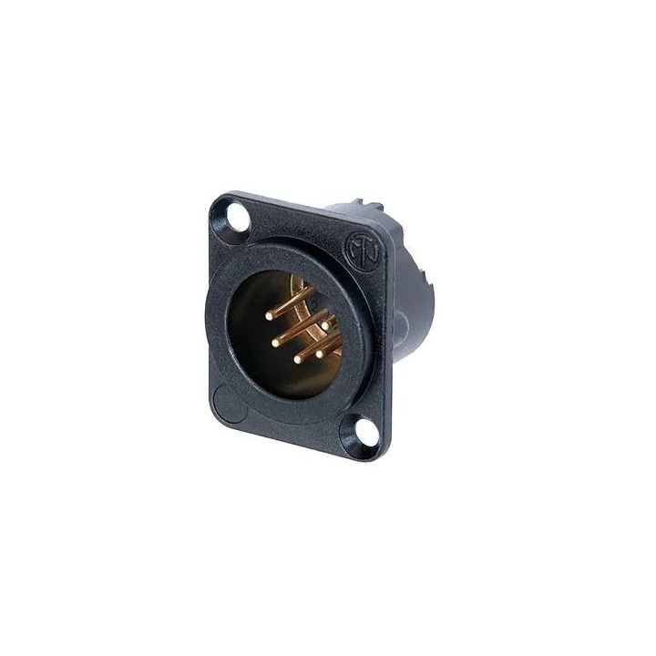NC5MD-LX-B Embase XLR 5 pts mâle corps noir, contacts or