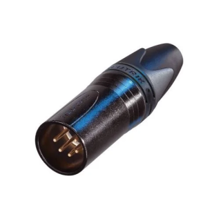 NC5MXX-B Fiche XLR 5 pts mâle droite corps noir, contacts or