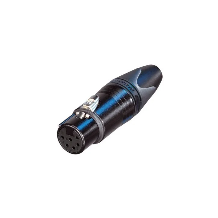 NC6FXX-B Fiche XLR 6 pts femelle, corps noir, contacts or