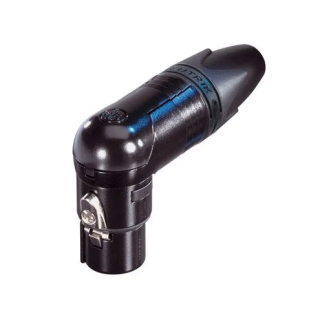 NC7FRX-B Fiche XLR 7 pts femelle coudée, corps noir, contacts or