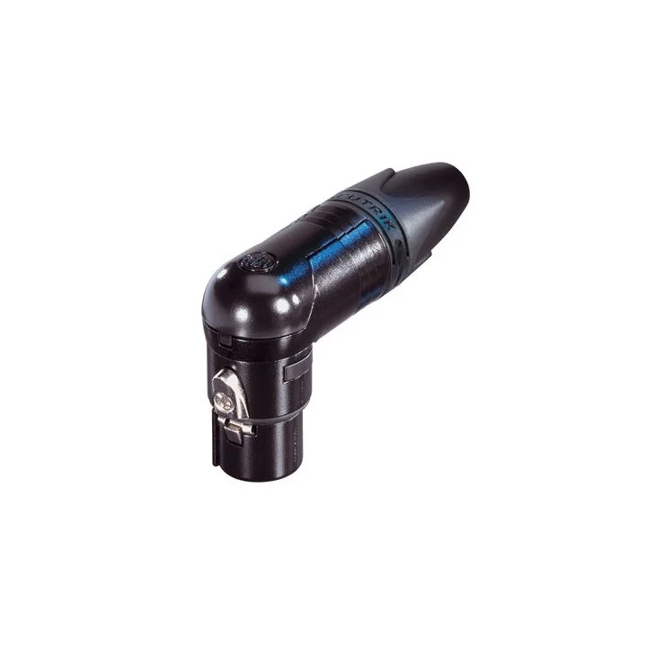 NC7FRX-B Fiche XLR 7 pts femelle coudée, corps noir, contacts or