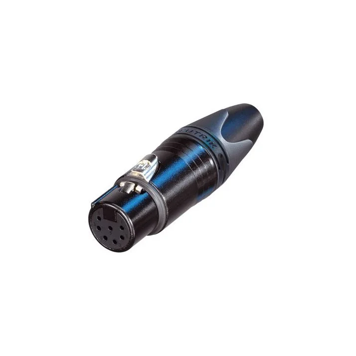 NC7FXX-BAG Fiche XLR 7 pts femelle, corps noir, contacts argent