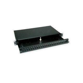 Tiroir optique 19’’ 1U noir VIDE pour 24 SC ou LC duplex