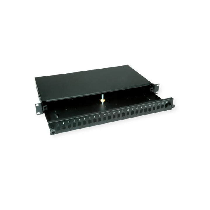 Tiroir optique 19’’ 1U noir VIDE pour 24 SC ou LC duplex