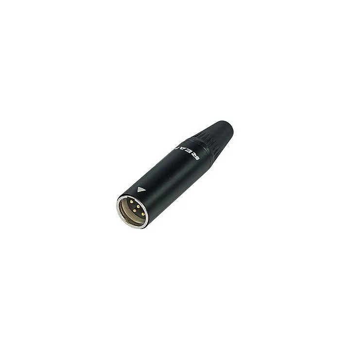 RT3MC-B Fiche mini XLR 3 pts mâle corps noir et contacts or