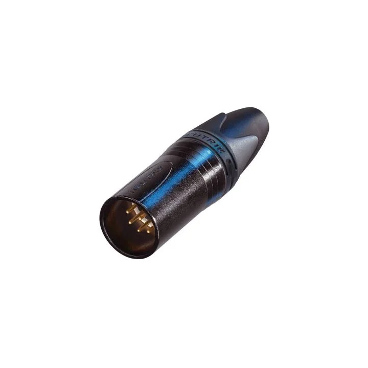 NC7MXX-B Fiche XLR 7 pts mâle, corps noir, contacts or