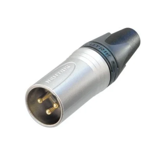 NC3MXX-HE Fiche XLR 3 pts mâle contacts or-résiste à très haute temp.
