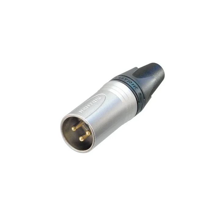 NC3MXX-HE Fiche XLR 3 pts mâle contacts or-résiste à très haute temp.