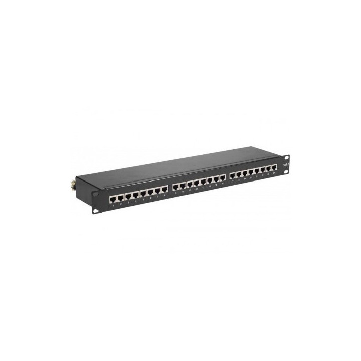 Panneau de brassage RJ45 19" 1U 24 ports cat.6 STP monobrin AWG22/26