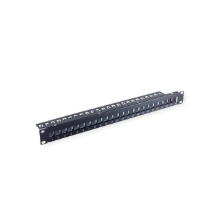 Panneau de brassage 24 ports VIDE 19" 1U noir pour keystone