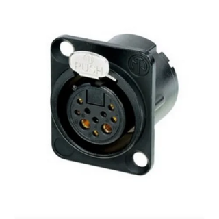 NC10FD-LX-B Embase XLR 8+2 poles femelle série DLX noire contacts or