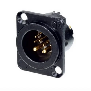 NC10MD-LX-B Embase XLR 8+2 poles mâle série DLX noire contacts or