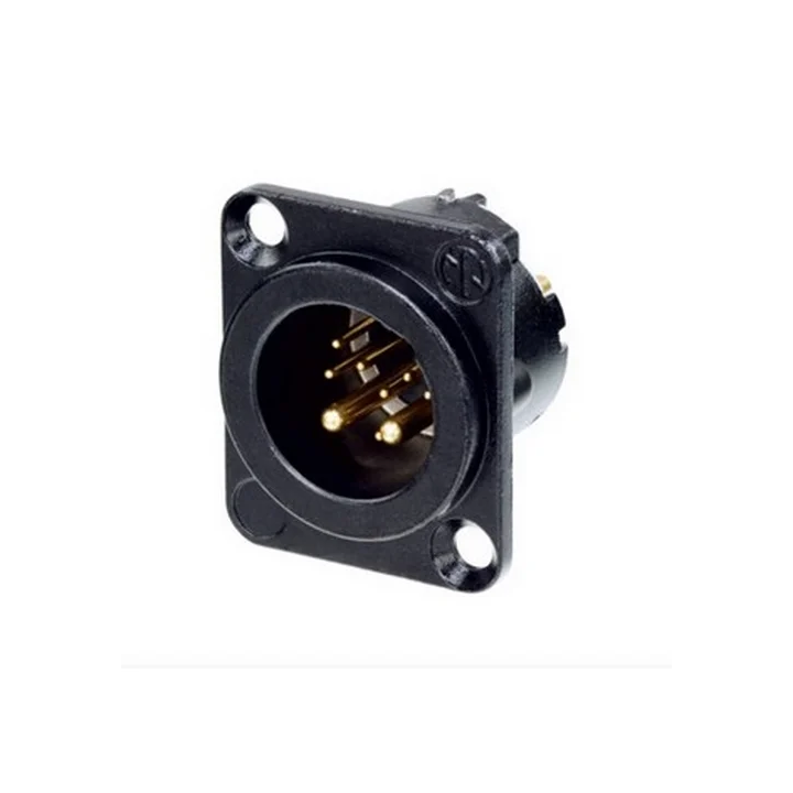 NC10MD-LX-B Embase XLR 8+2 poles mâle série DLX noire contacts or