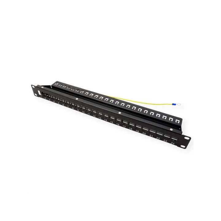 Panneau de brassage 24 ports VIDE 19" 1U noir pour keystone